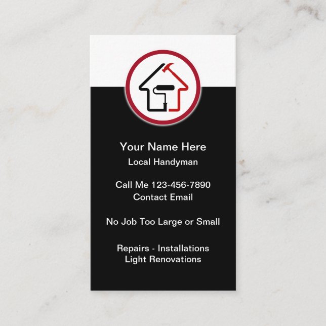 Cartes de visite Logo Modern Handyman (Devant)