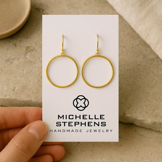 Cartes De Visite Logo moderne Clover Bijoux Porte-oreille Blanc (Créateur téléchargé)