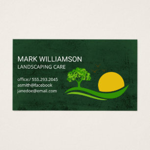 Cartes De Visite Logo Paysage Soleil Arbre