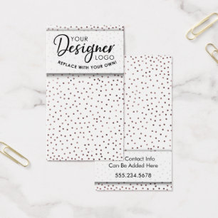 Cartes De Visite Logo Rose Gold Confetti Écran Porte-oreille