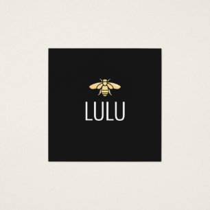 Cartes De Visite Logo Simple Black Minimalist Gold Bee