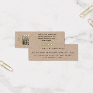 Cartes De Visite Logo simple Social Media Kraft Clothing Care tag