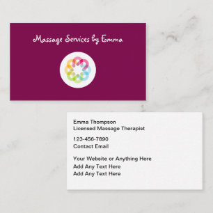 Cartes de visite Logo Thérapeute de Massage Modern