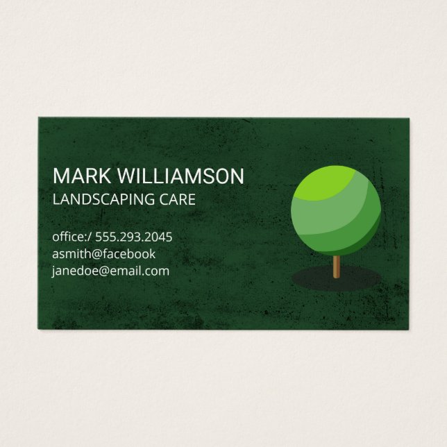 Cartes De Visite Logos arborescents | Arrière - plan Texture verte (Devant)