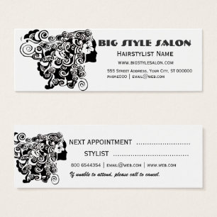 Cartes De Visite Long rendez-vous de salon de coiffure de cheveux