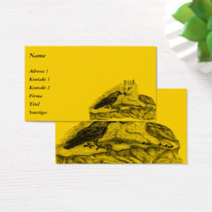 Cartes De Visite Loup et corbeau - Design noir et jaune
