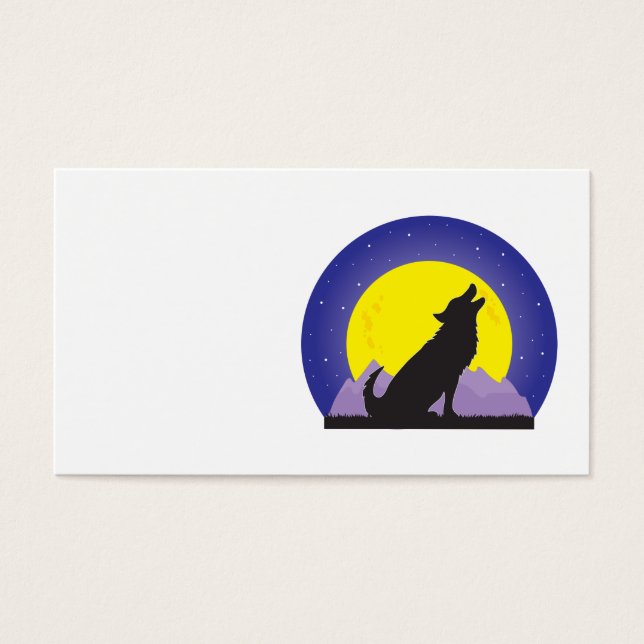 Cartes De Visite Loup et lune (Devant)