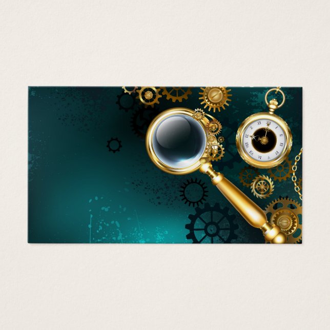 Cartes De Visite Loupe en style Steampunk (Devant)