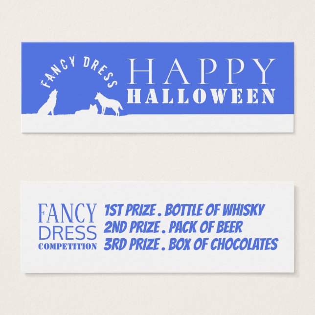 Cartes De Visite Loups en Neige, Tickets de concours de robe fantai (Devant & derrière)