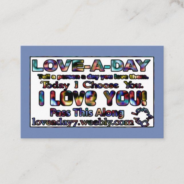 Cartes de visite Love-a-Day (Devant)