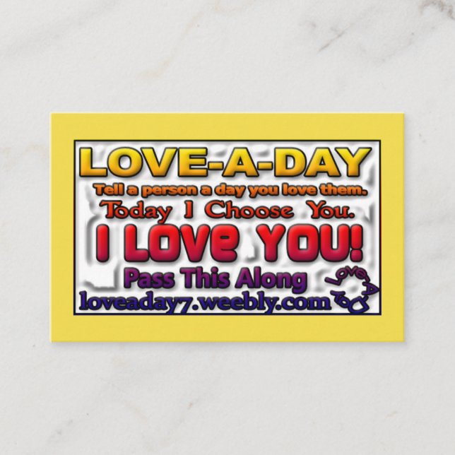 Cartes de visite Love-a-Day (Devant)