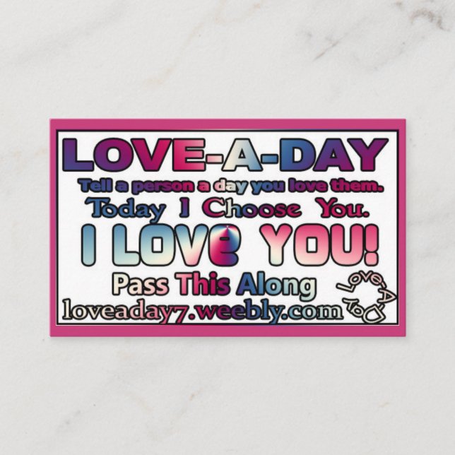 Cartes de visite Love-a-Day (Devant)