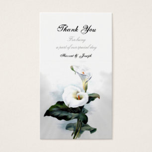 Cartes De Visite Love Glistens/Elegant Blanc Calla Lily Mariage