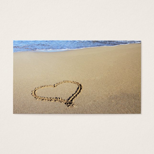 Cartes De Visite Love Heart Beach (Devant)