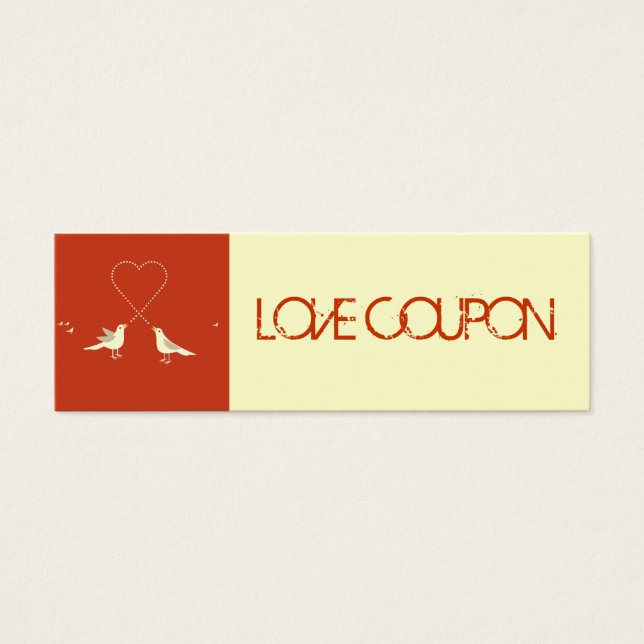 Cartes De Visite Lovebirds Love Love Coupon (Devant)