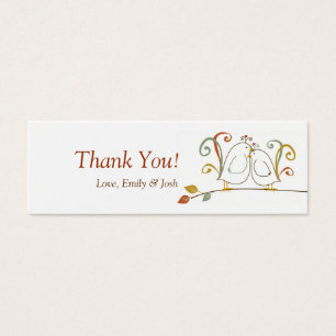 Cartes De Visite Lovebirds sur Branches Tags cadeaux