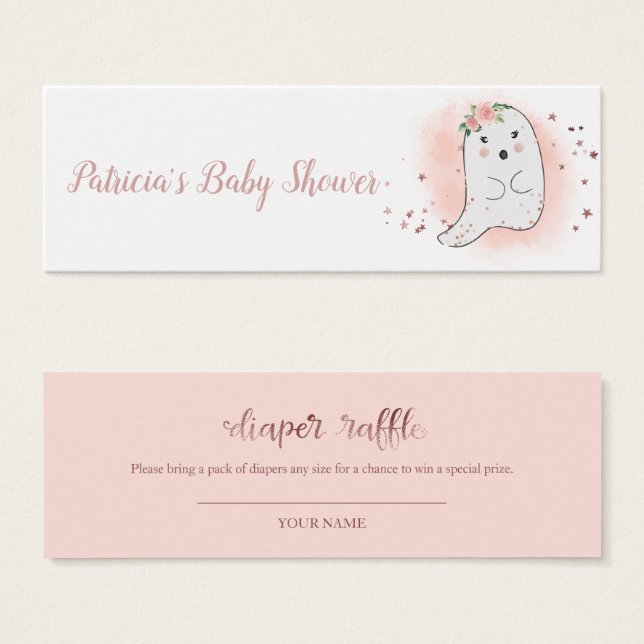 Cartes De Visite Lovely Ghost Halloween Baby shower Déchets Raffle (Devant & derrière)