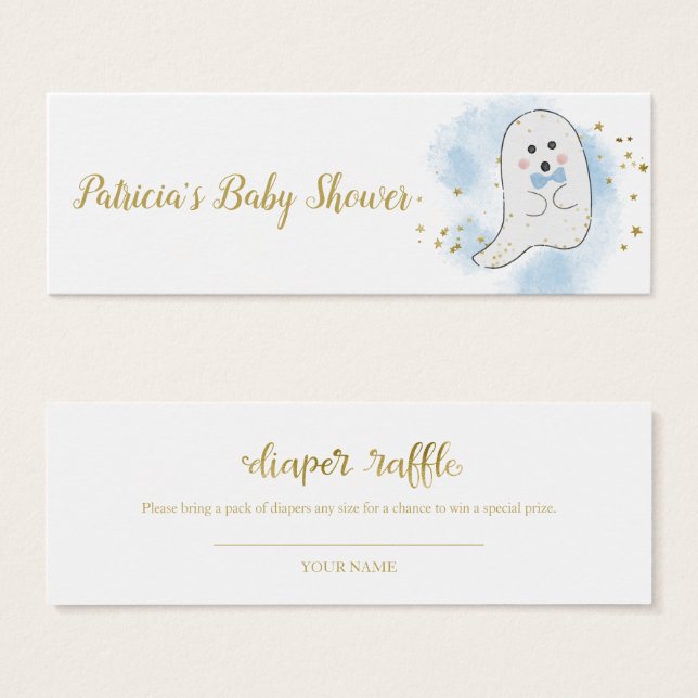 Cartes De Visite Lovely Ghost Halloween Baby shower Déchets Raffle (Devant & derrière)