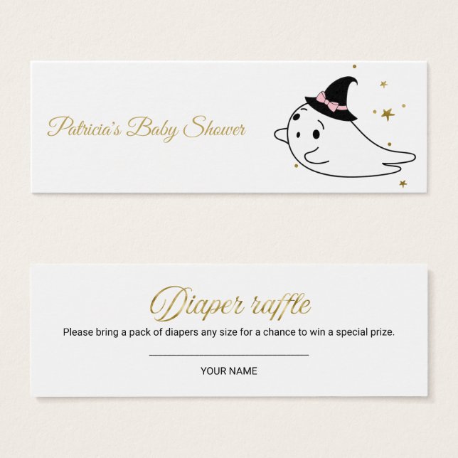 Cartes De Visite Lovely Ghost Halloween Baby shower Déchets Raffle (Devant & derrière)