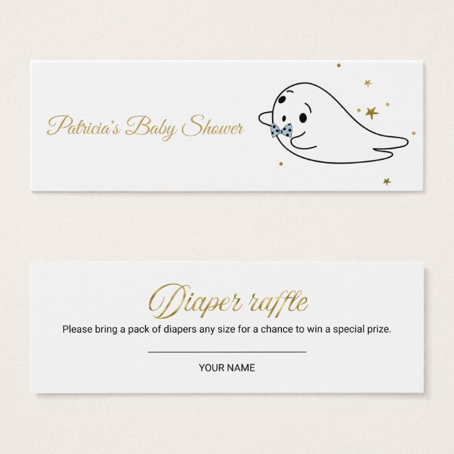 Cartes De Visite Lovely Ghost Halloween Baby shower Déchets Raffle (Devant & derrière)