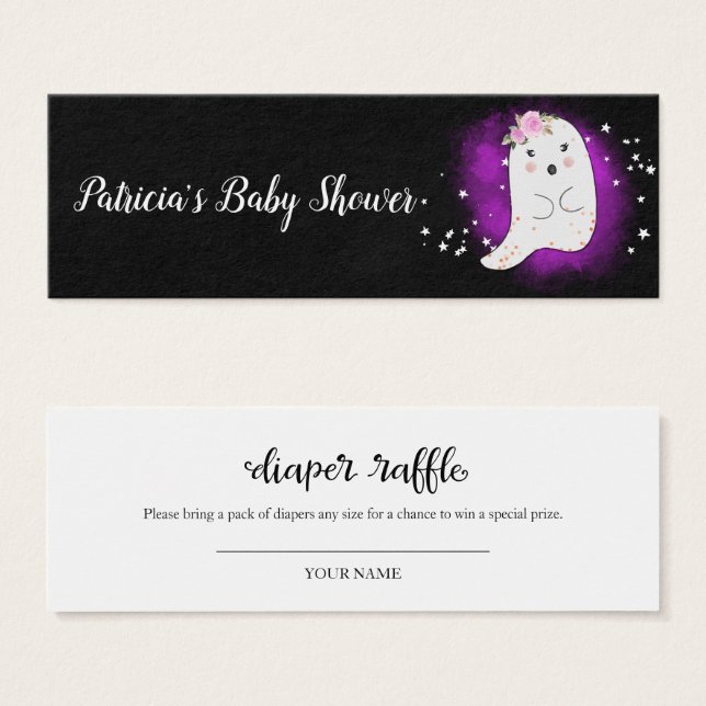 Cartes De Visite Lovely Ghost Halloween Baby shower Déchets Raffle (Devant & derrière)