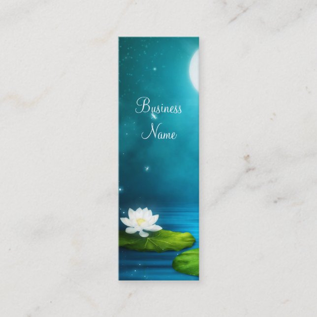 Cartes de visite Lucioles Fleur Blanche Mince (Devant)