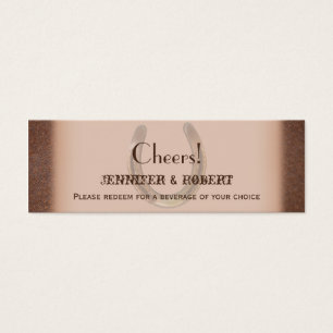Cartes De Visite Lucky Horseshoes sur les billets de Mariage Brown