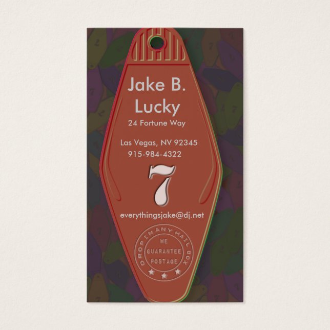 Cartes De Visite Lucky Seven Motel Key (Devant)