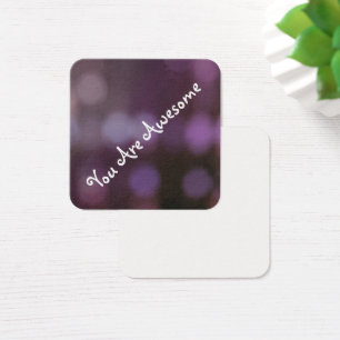 Cartes De Visite Lumière à motifs mauve, Bokeh Photo Message