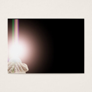 Cartes De Visite Lumière religieuse dans des mains évasées
