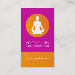 Cartes de visite lumineux et modernes de yoga