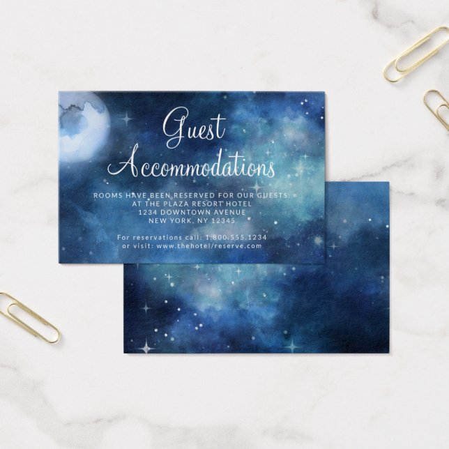 Cartes De Visite Lunar Sky Moon Guest Hébergements Mariage (Bureau)