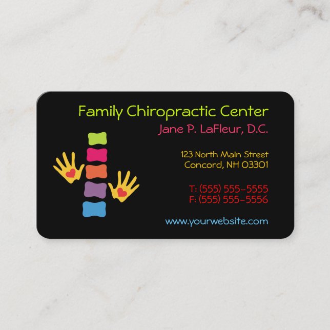 Cartes de visite lunatiques de chiropractie (Devant)