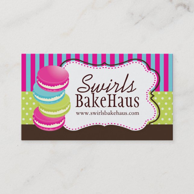 Cartes de visite lunatiques de Macarons (Devant)