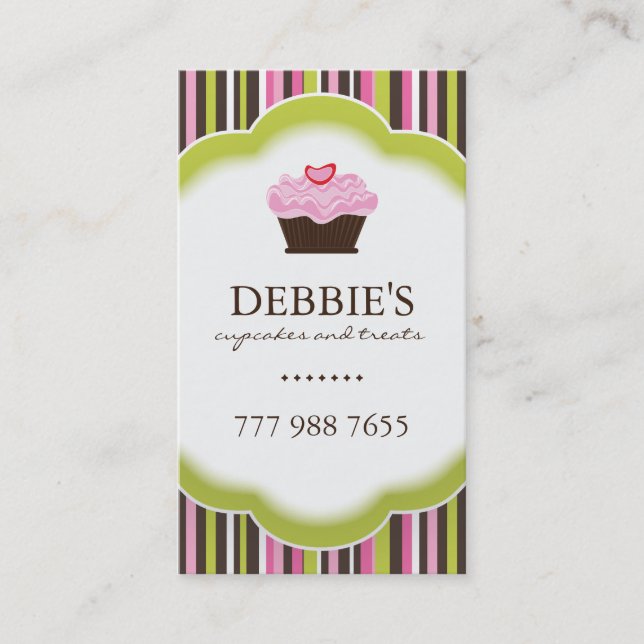 Cartes de visite lunatiques de petit gâteau (Devant)