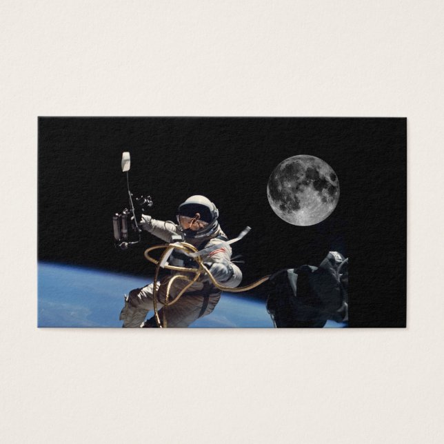 Cartes De Visite Lune de marche spatiale astronaute (Devant)