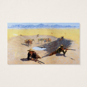 Cartes De Visite Luttez pour le ~ Frederic Remington de trou d'eau