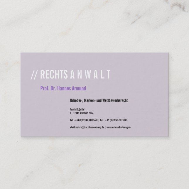 Cartes de visite Luxe Frais (Devant)