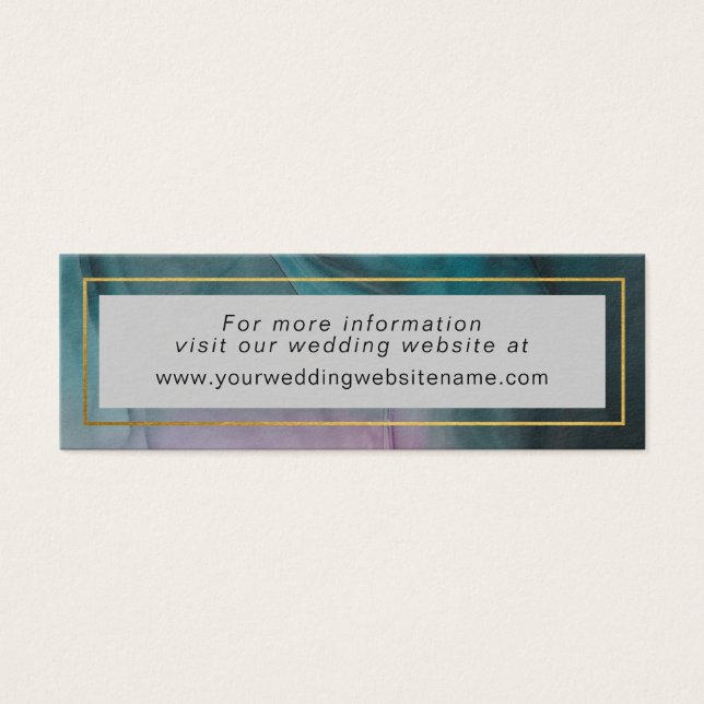 Cartes De Visite Luxe Jewel Tone Enk Wash Mariage site Web (Devant)