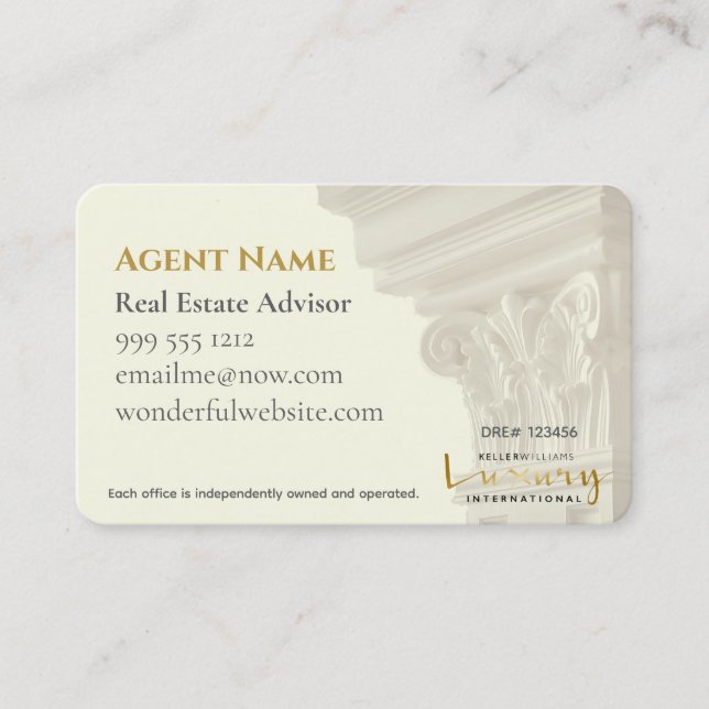 Cartes de visite luxe KW (Devant)