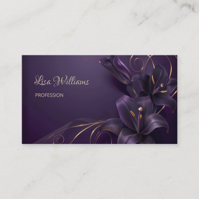 Cartes de visite Luxe Lys Pourpre (Devant)