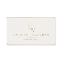 Cartes de visite Luxe – Moderne Minimaliste Or & B