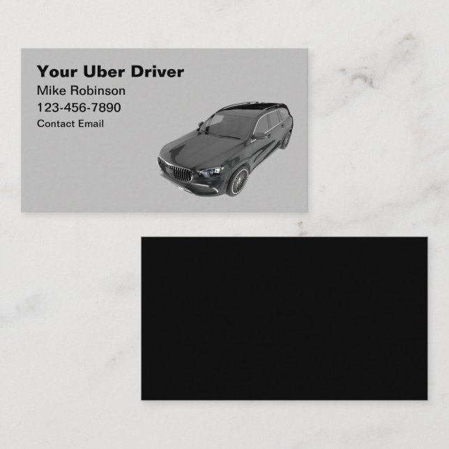 Cartes de visite luxe pour Uber (Devant / Derrière)
