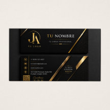 Luxury Black & Gold Professional Business Card 