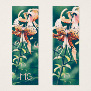 Cartes De Visite Lys de tigre avec Initiales