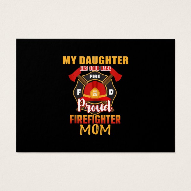 Cartes De Visite Ma Fille A Ton Dos Fier Pompier Maman (Devant)