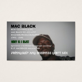 CARTES DE VISITE MAC BLACK, BCM~VÊTEMENTS & ETC., MAC BLACK ...