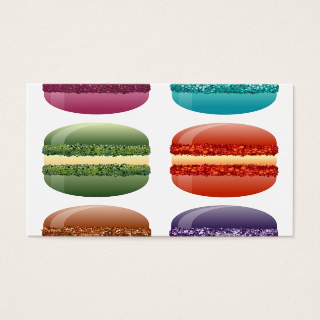 Cartes De Visite macarons arc-en-ciel (Devant)