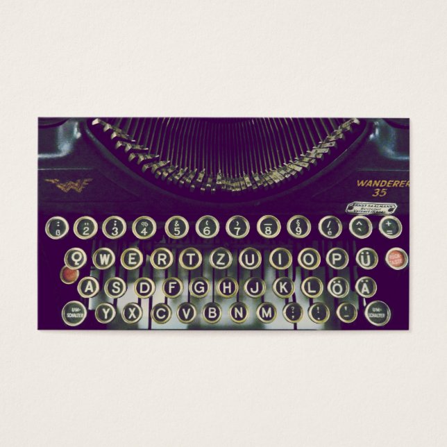 Cartes De Visite machine à écrire à l'ancienne (Devant)