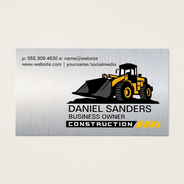 Cartes De Visite Machines lourdes de construction | Développeur de  (Devant)